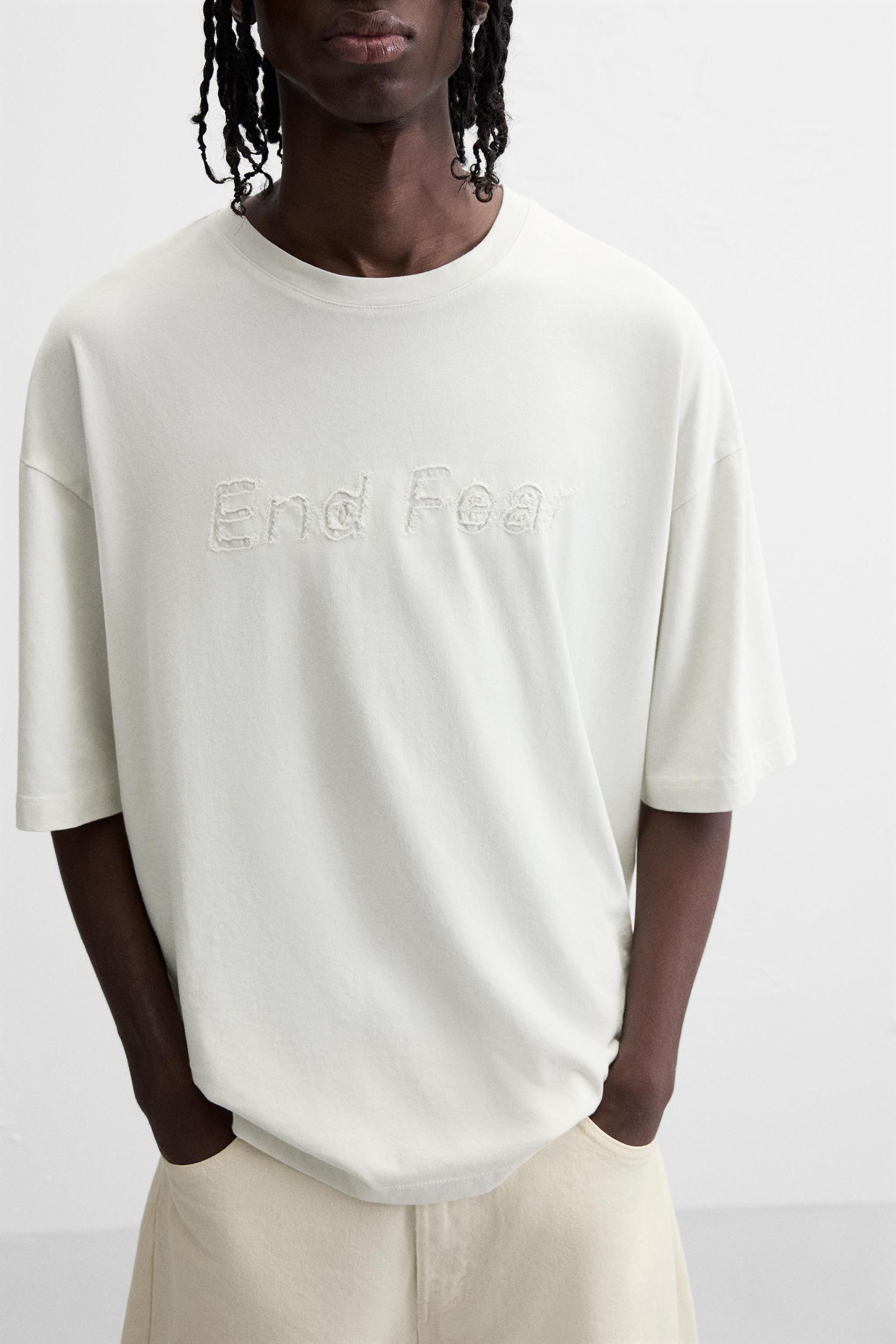 T-SHIRT WITH TONAL EMBROIDERY Product Image