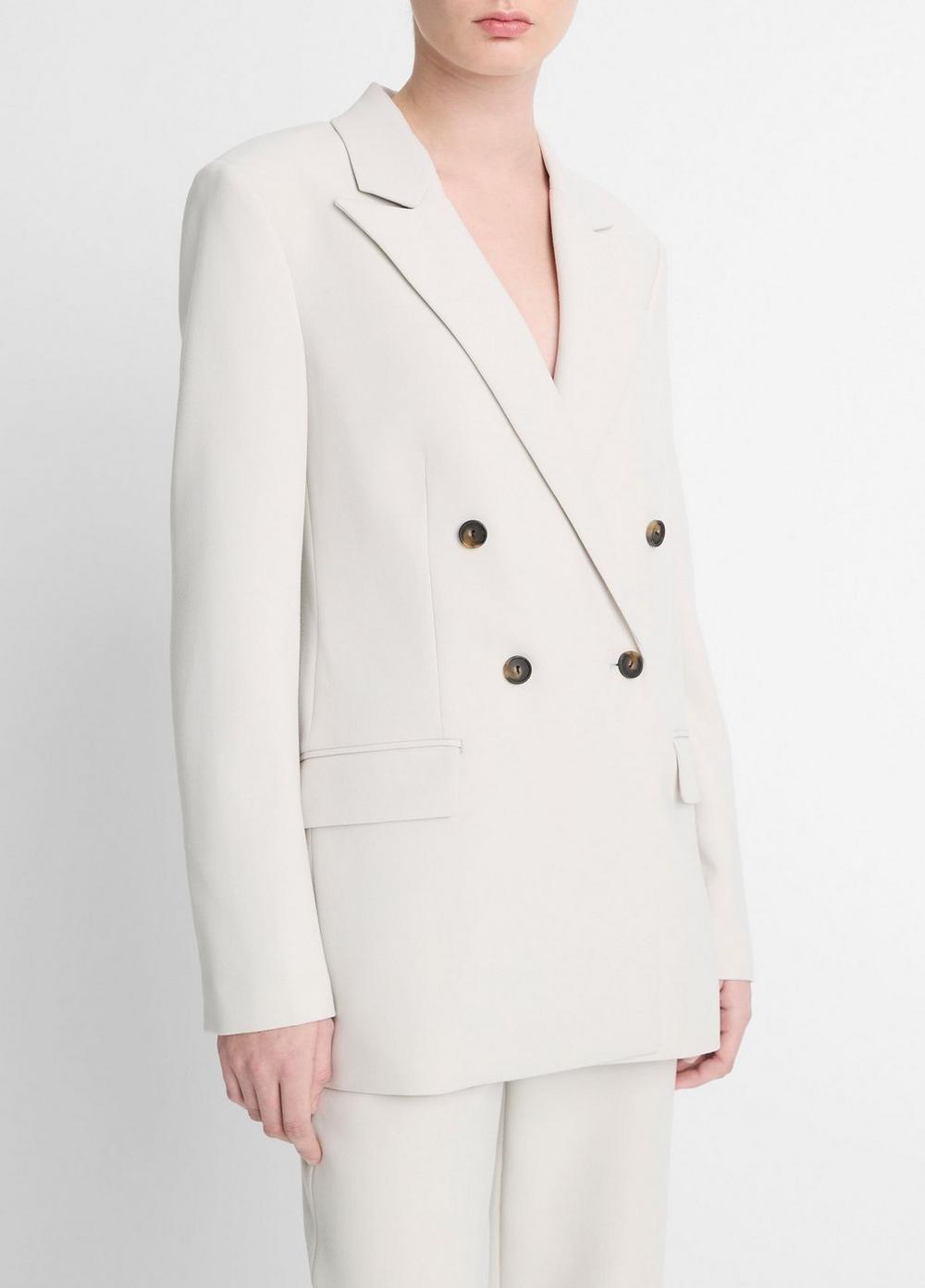 Womens Soft Sculpture Double-Breasted Blazer, Salt Glass, Size 0 Vince Product Image
