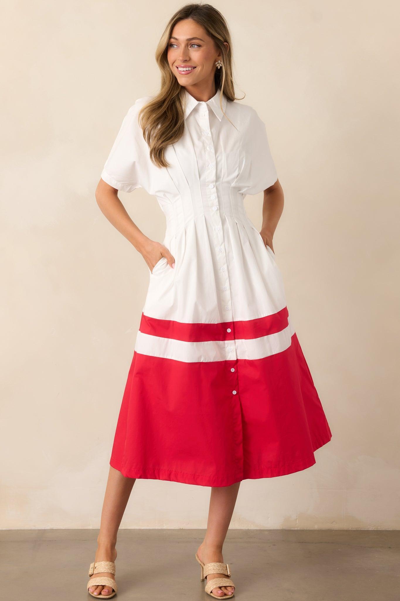 The Diner Downtown Ivory Cotton Maxi Shirt Dress Product Image
