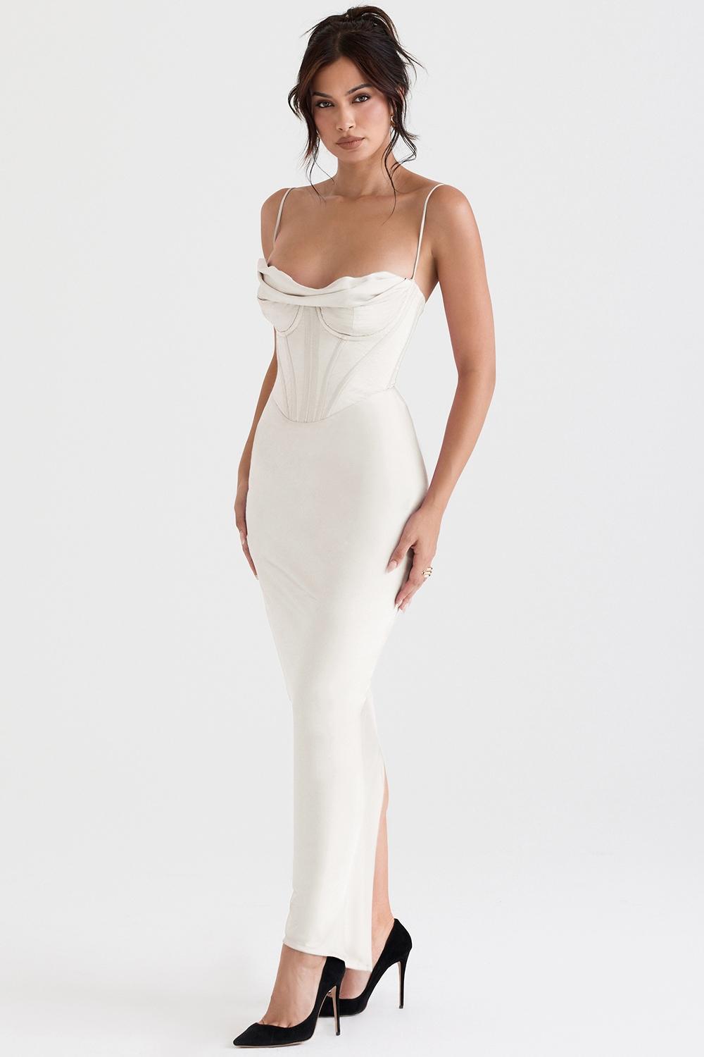 Charmaine Ivory Corset Maxi Dress Product Image