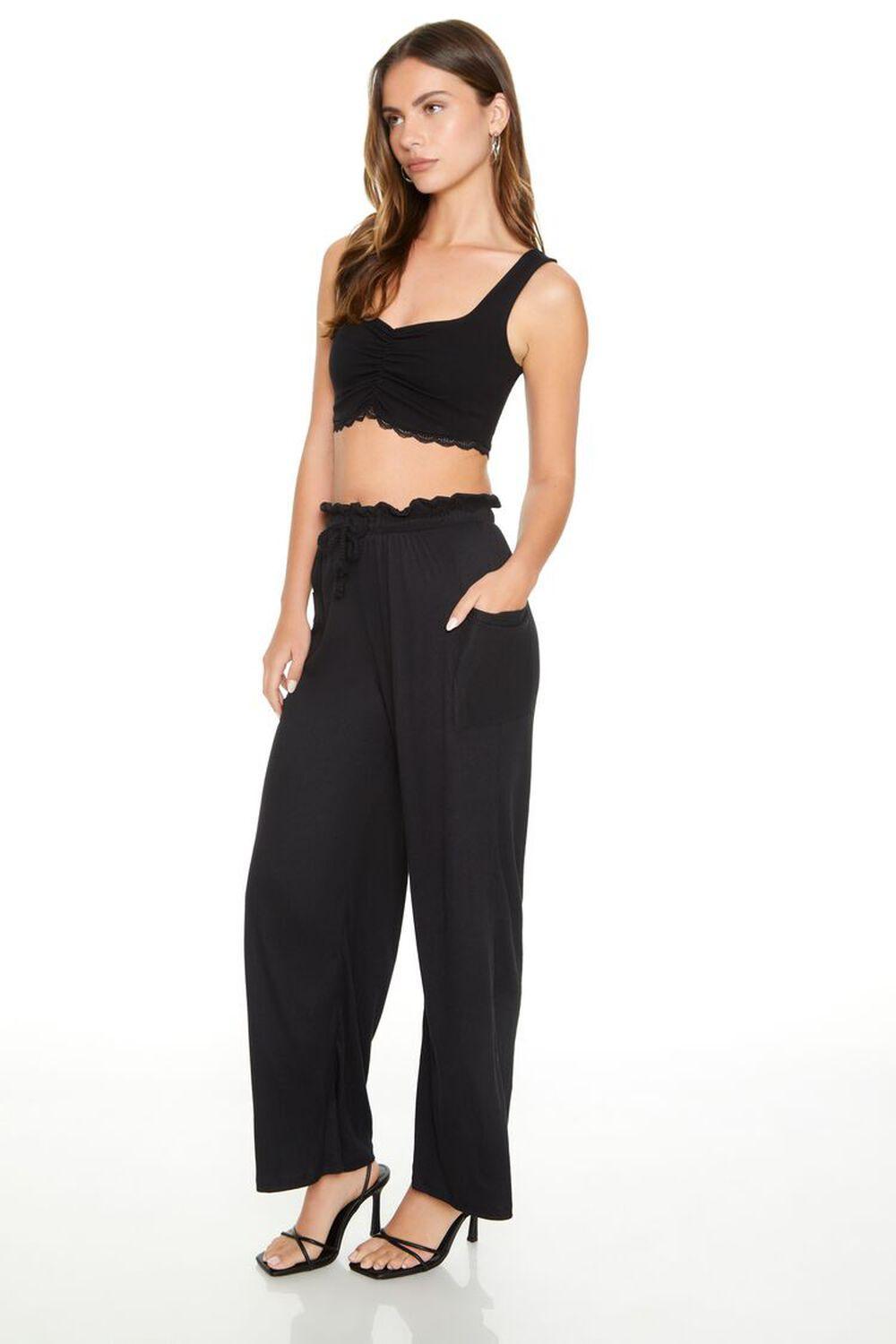 Drawstring Wide-Leg Cargo Pants | Forever 21 Product Image