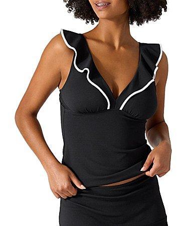 Tommy Bahama Island Cays Ruffled Tankini Swim Top Product Image