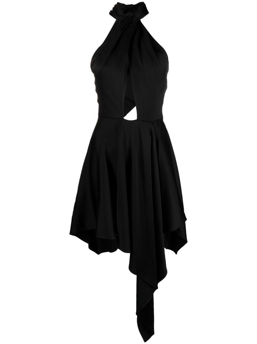 STELLA MCCARTNEY Halterneck Asymmetric Midi Dress In Black Product Image
