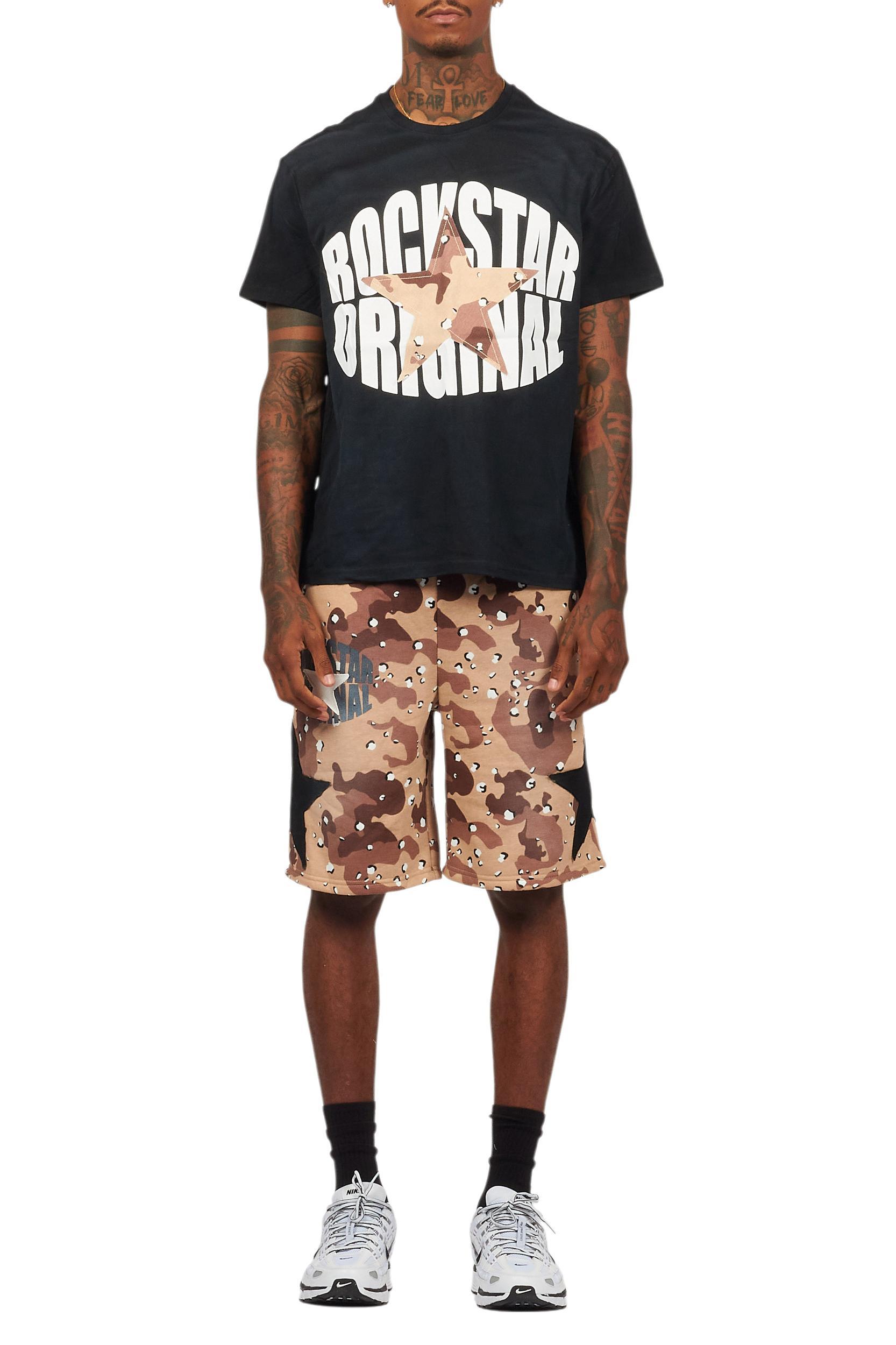 Sarge Vintage Black/Desert Camo T-Shirt/Short Set Male Product Image
