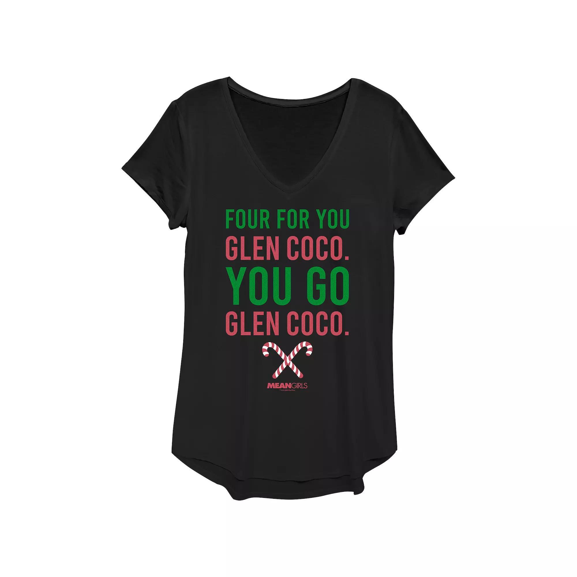 Women's Mean Girls Four For You Glen Coco You Go Glen Coco Graphic Tee, Size: XS, Black Product Image
