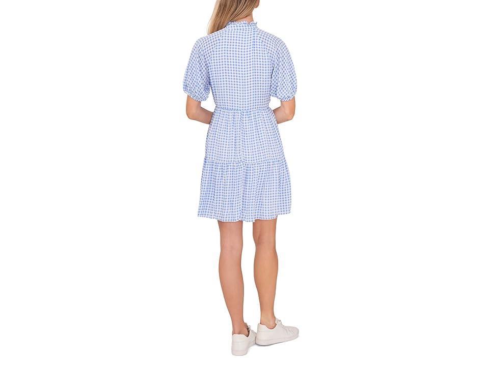CeCe Womens Cotton Check Babydoll Dress Product Image
