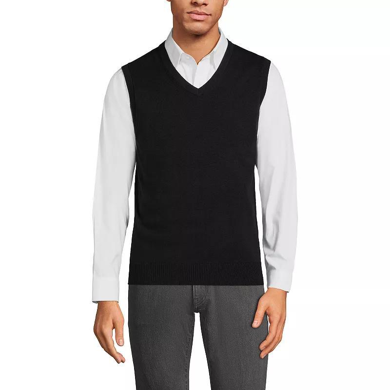 Big & Tall Lands' End Fine Gauge Cotton Vest, Men's, Size: Medium Tall, Radiant Blue Product Image