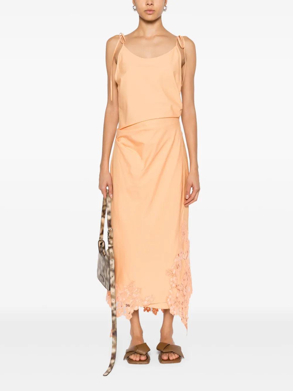 floral-lace detail poplin midi dress Product Image
