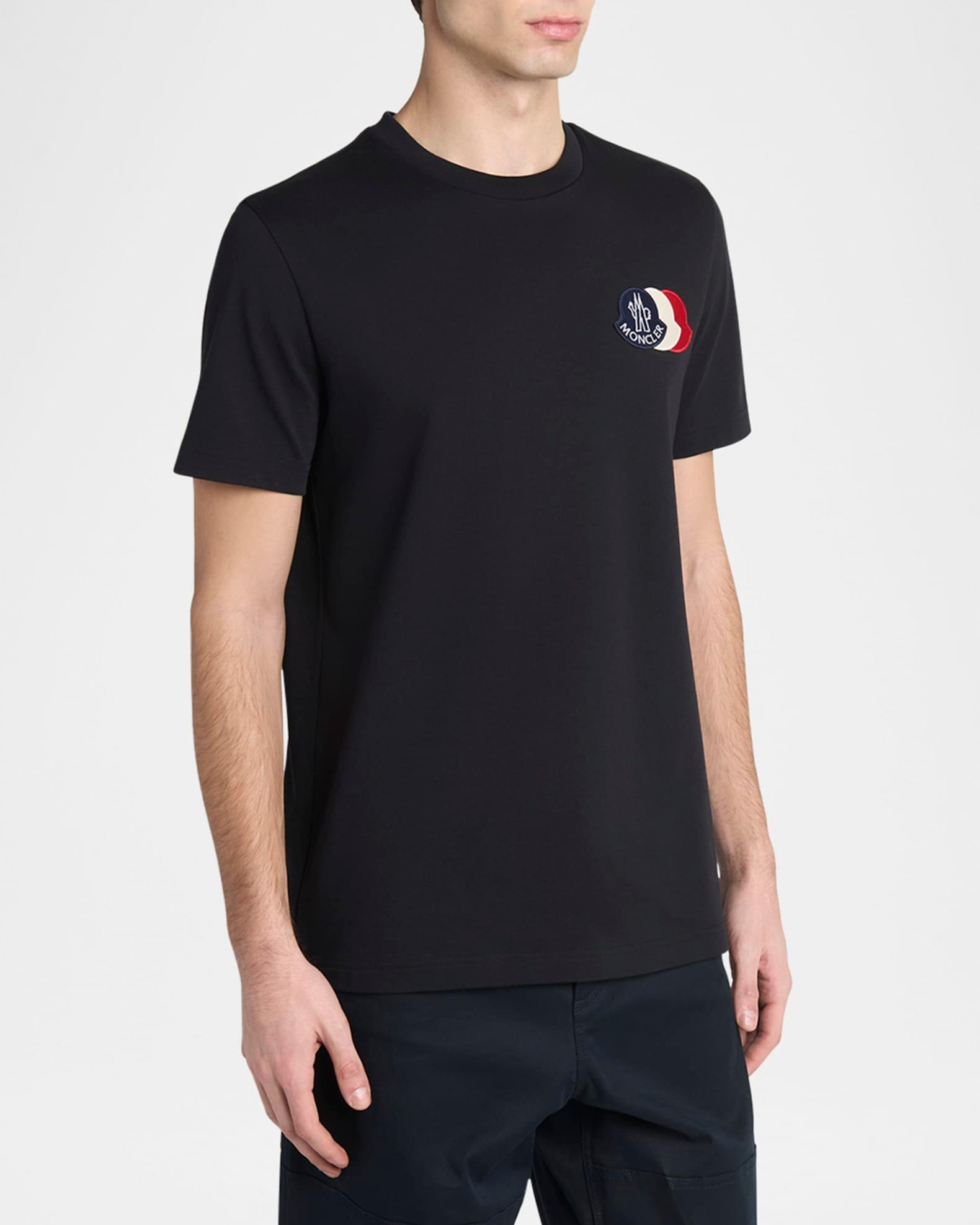 Men's Cotton Triple Logo Patch Crewneck T-Shirt Product Image
