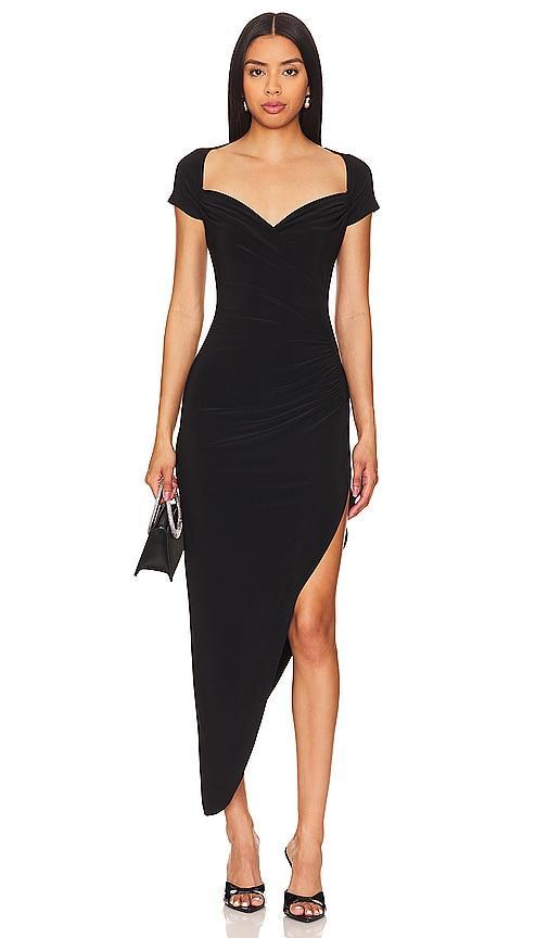 Cap Sleeve Sweetheart Side Drape Gown Norma Kamali Product Image