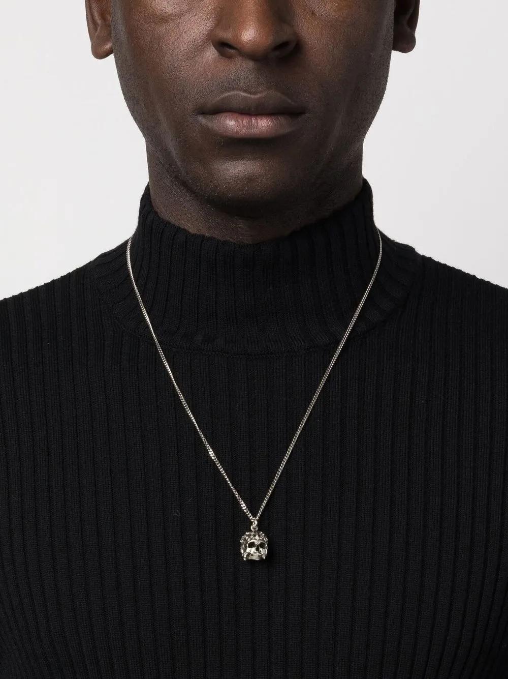 EMANUELE BICOCCHI Halskette Mit Arabesque-totenkopf In Sterling Silver Product Image