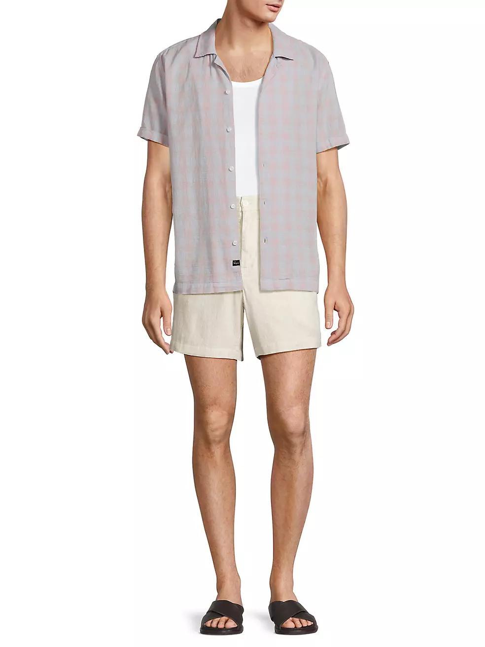 Dresden Gingham Cotton Camp Shirt Product Image