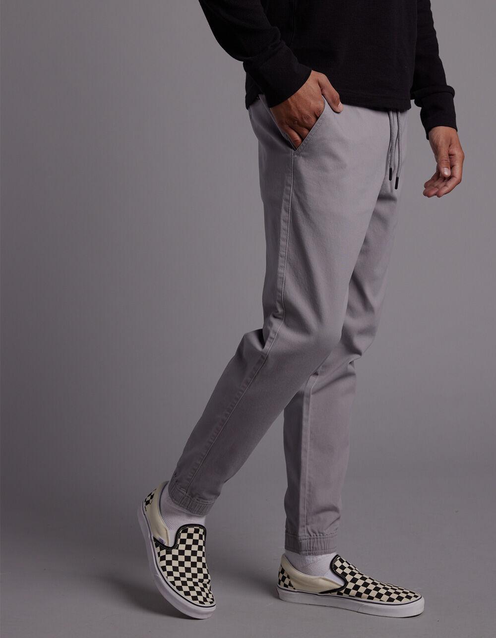 RSQ Mens Twill Jogger Pants - LIGHT GRAY Product Image