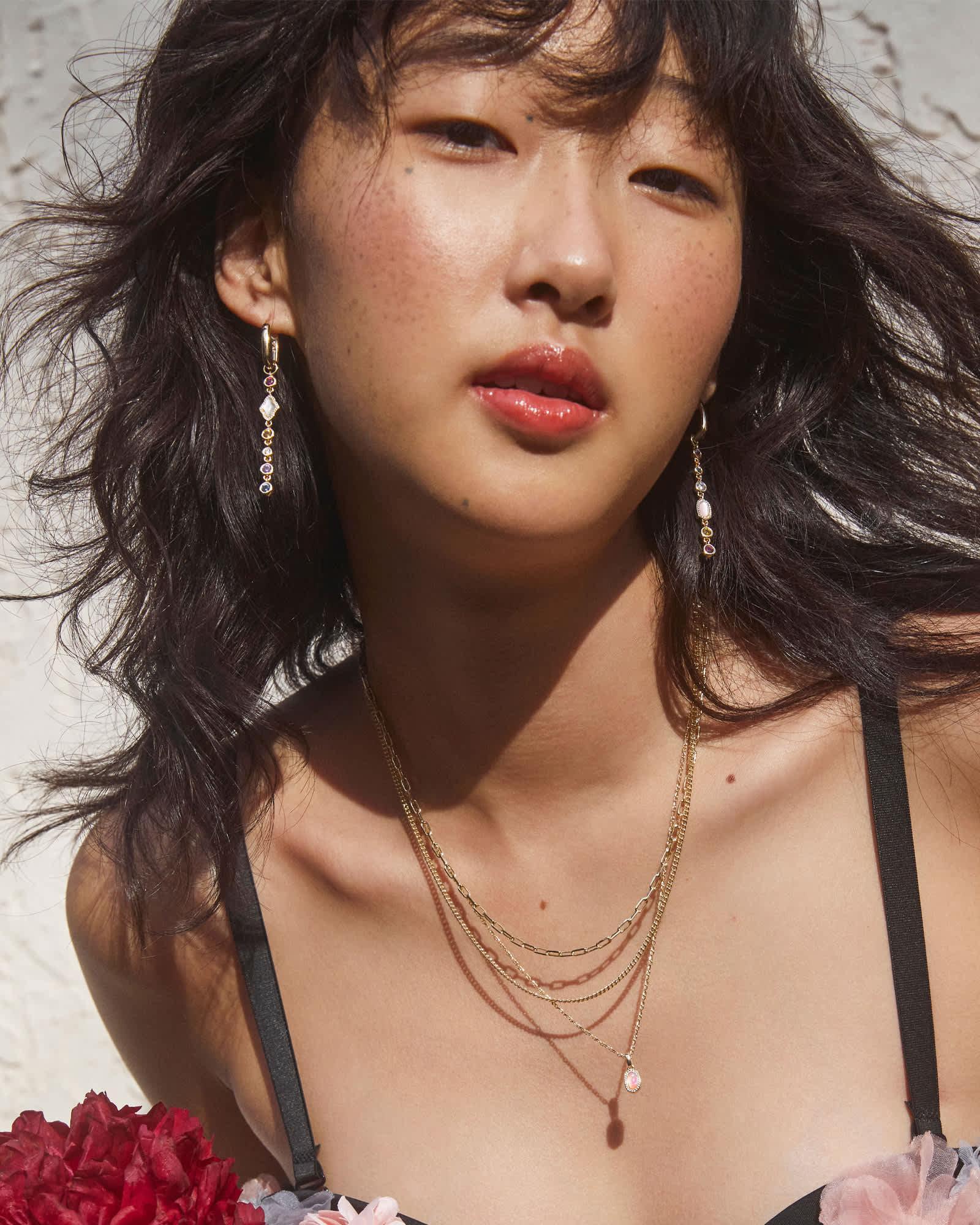 Mini Elisa Gold Triple Strand Necklace Product Image