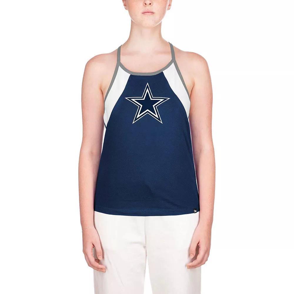 Women's New Era Navy Dallas Cowboys Ribbed Racerback Tank Top, Size: 2XL, Blue Product Image