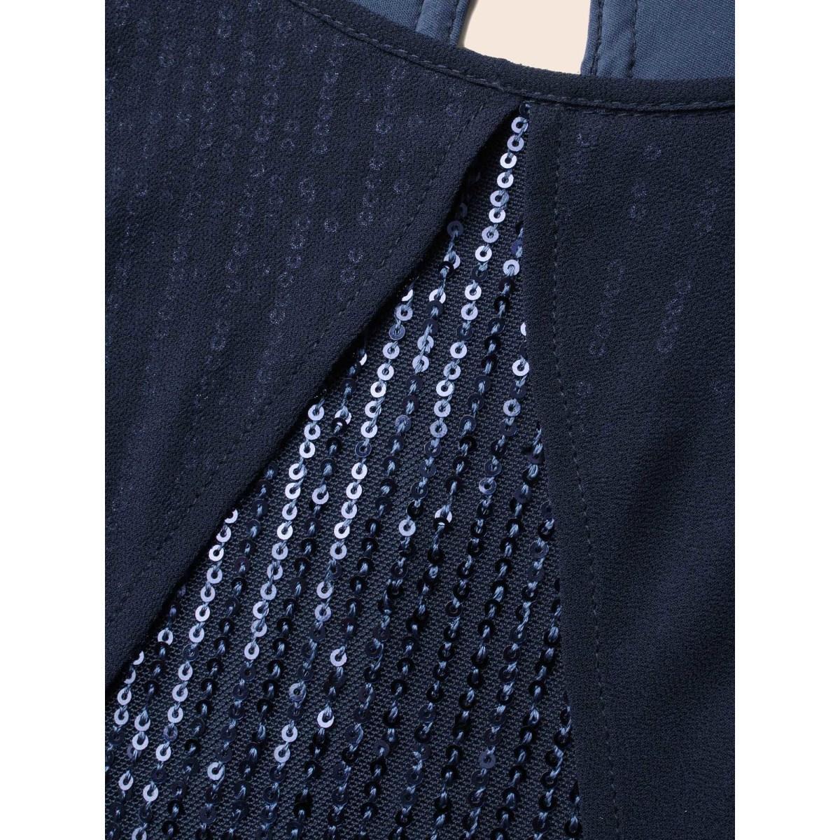 Plus Size Sequin With Mesh Cape Dress Indigo Women Cocktail Texture Party Curvy Bloomchic 10/M Product Image