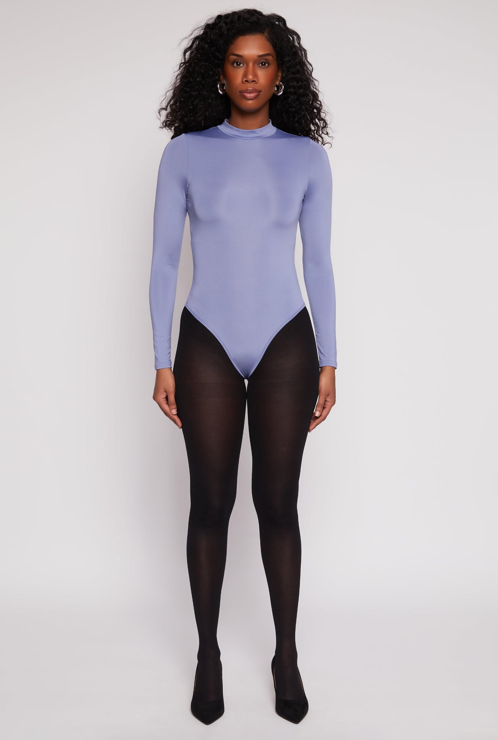 Womens Daisy Mock Neck Long Sleeve Bodysuit Product Image