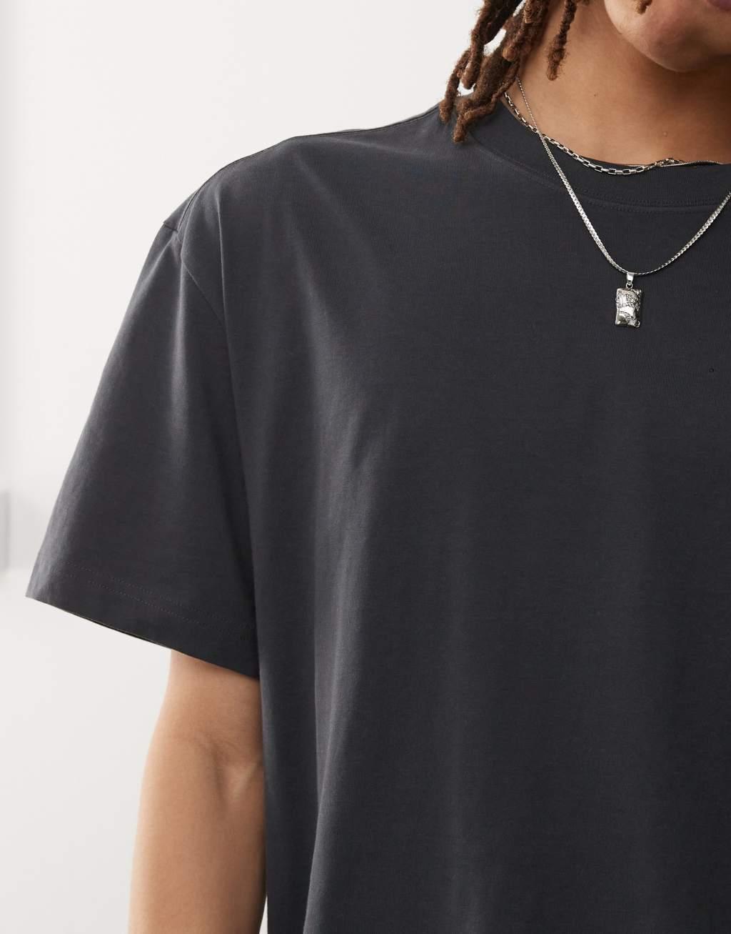 Weekday oversized T-shirt in dark gray Product Image