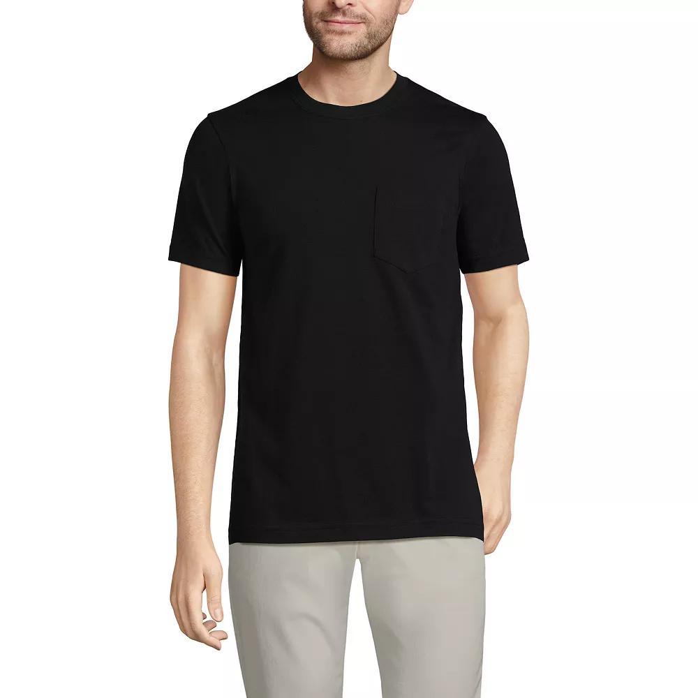 Men's Lands' End Supima Pocket Tee, Size: Medium, Black Product Image