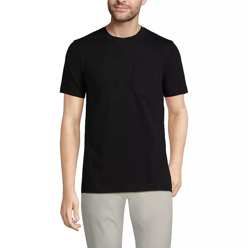 Men's Lands' End Supima Pocket Tee, Size: Medium, Black Product Image