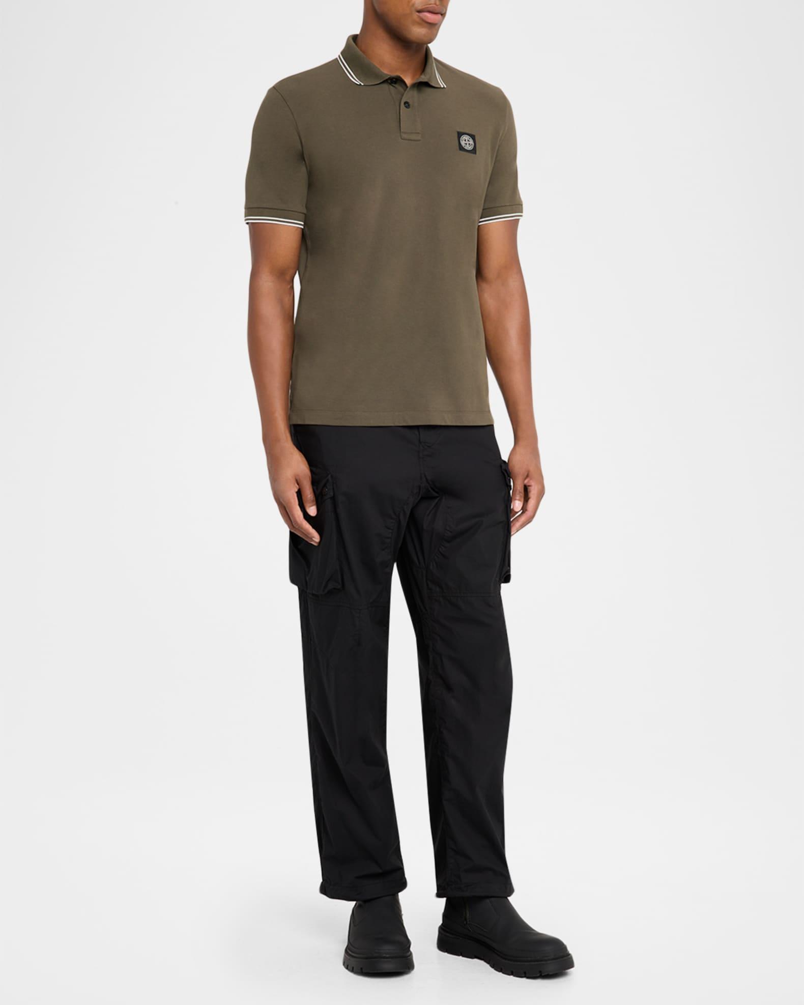 Men's Short Sleeve Striped Edge Polo Shirt Product Image