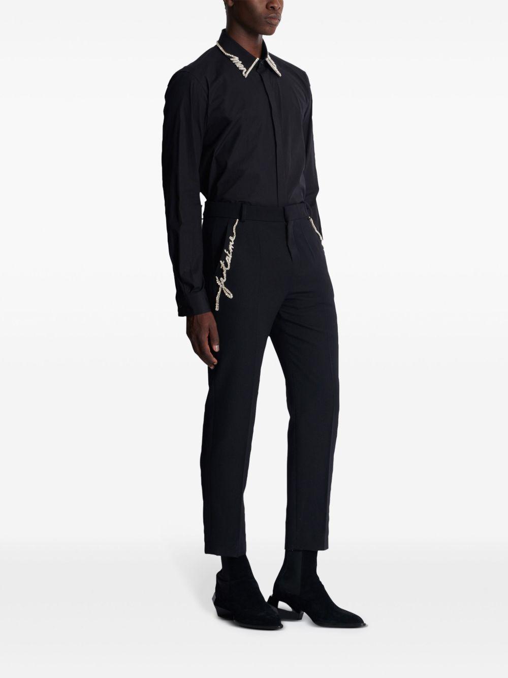 rhinestone-embellished straight-leg trousers Product Image