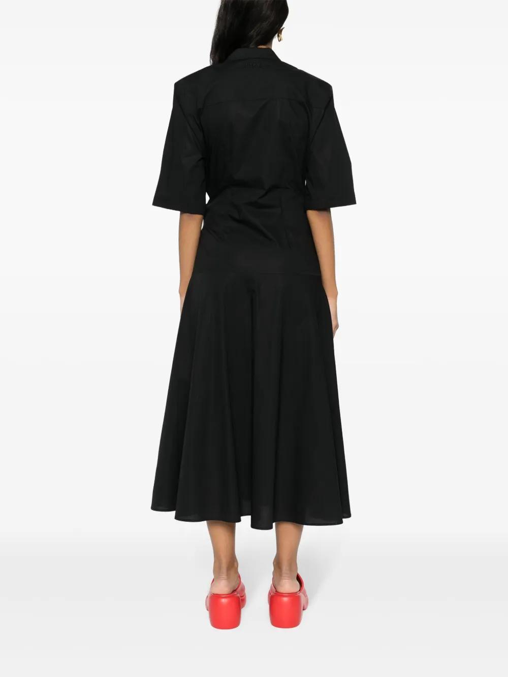 MSGM Wraparound Midi Dress In Black Product Image