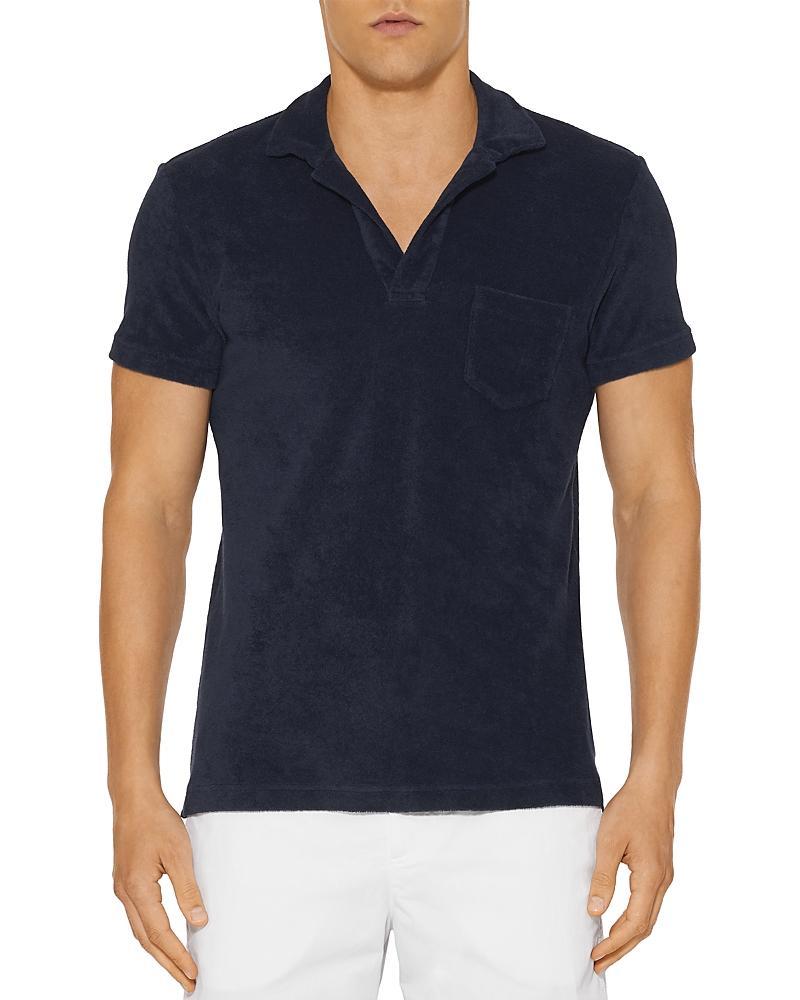 Orlebar Brown Cotton Terry Solid Tailored Fit Polo Shirt Product Image