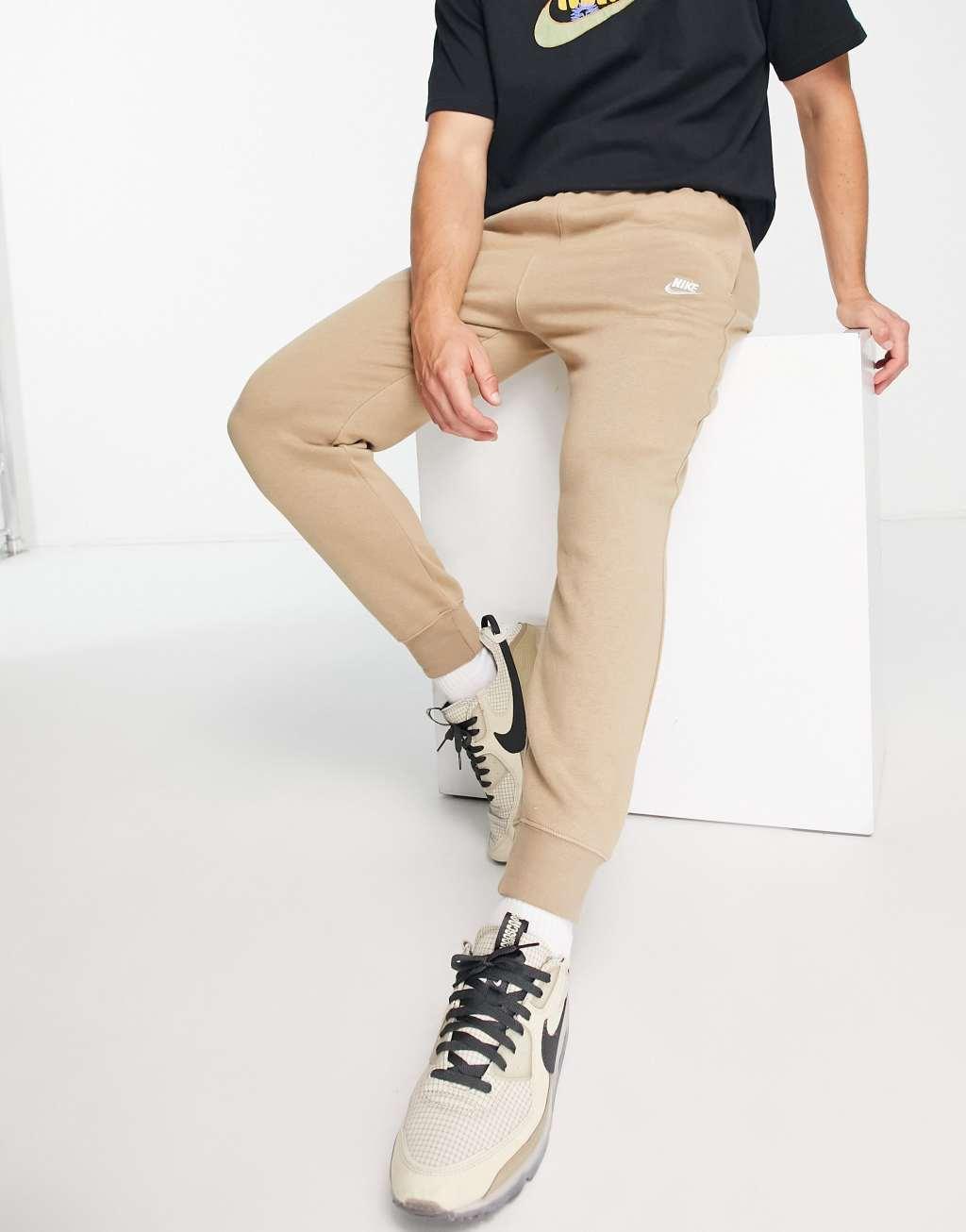 Nike Club fleece sweatpants in khaki brown  Product Image
