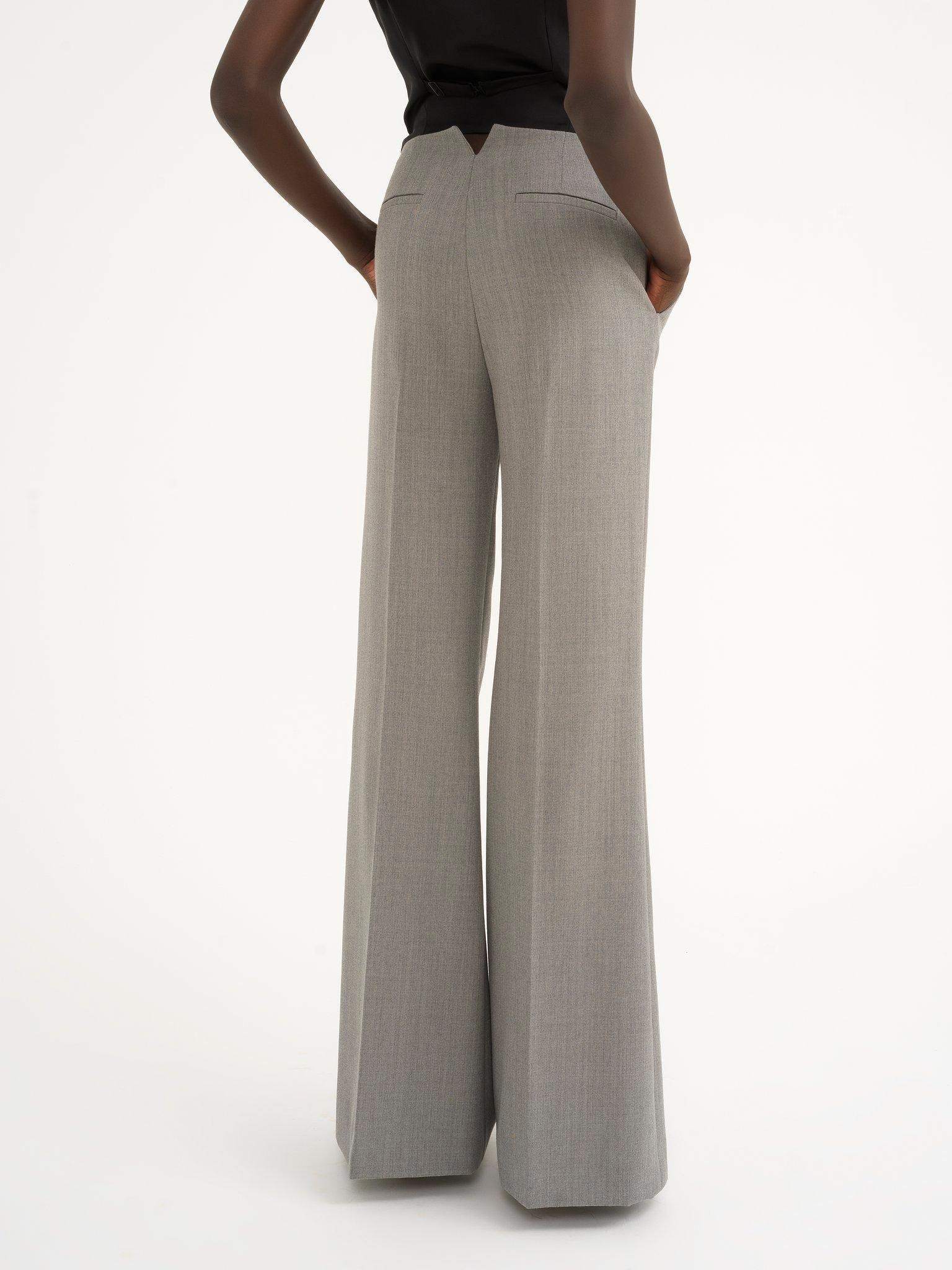 Flare pants in wool grain de poudre Product Image