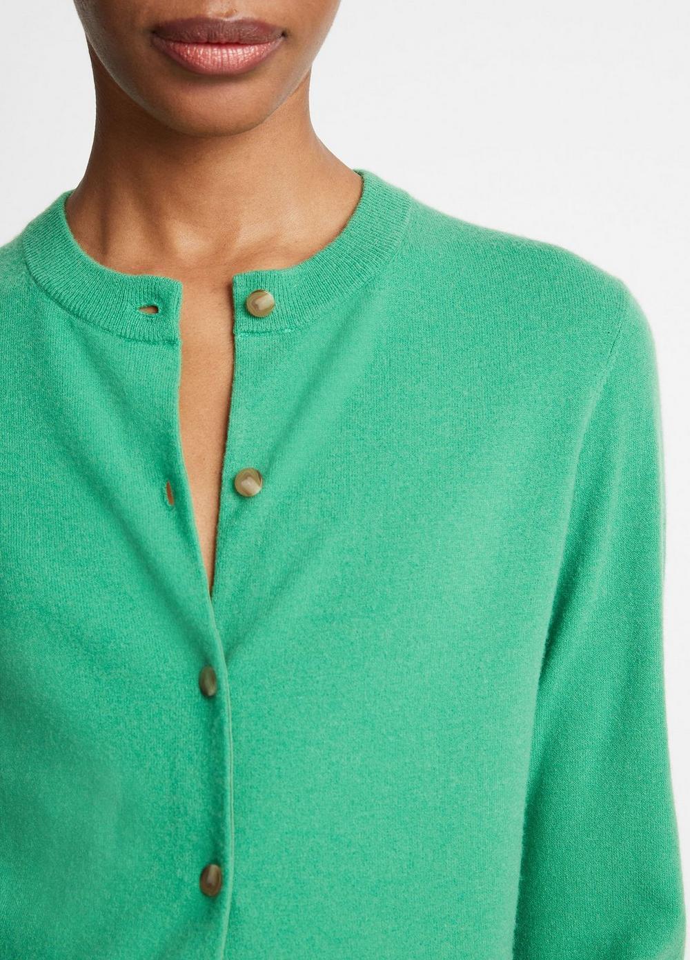 Wool-Blend Shank-Button Cardigan Product Image