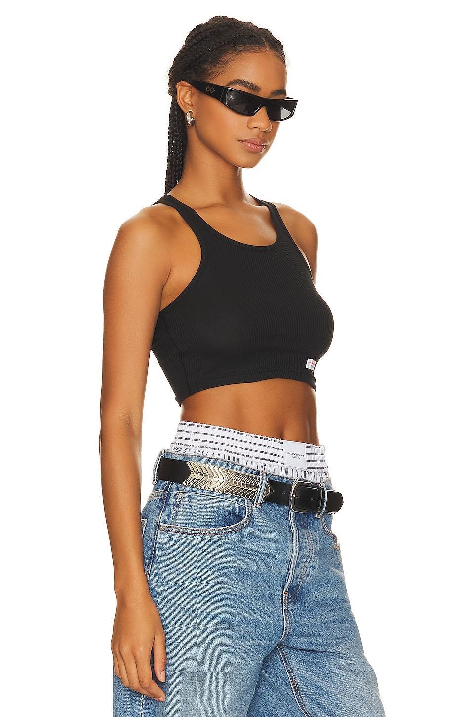Womens Cropped Classic Racer Tank Alexander Wang Product Image
