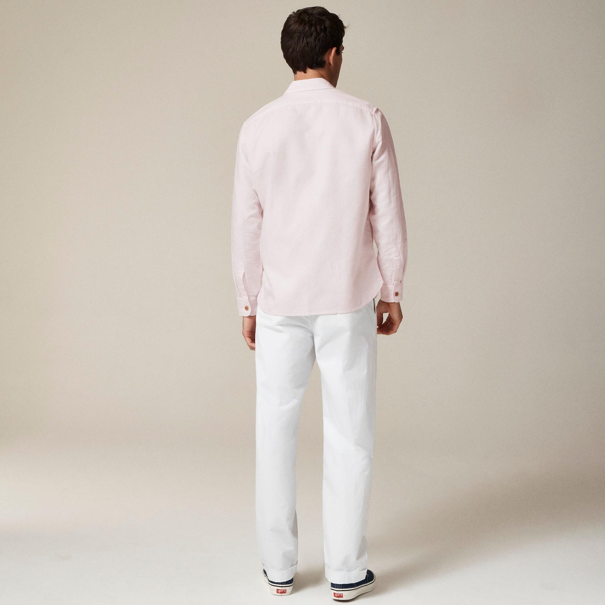 Linen-cotton blend twill workshirt Product Image