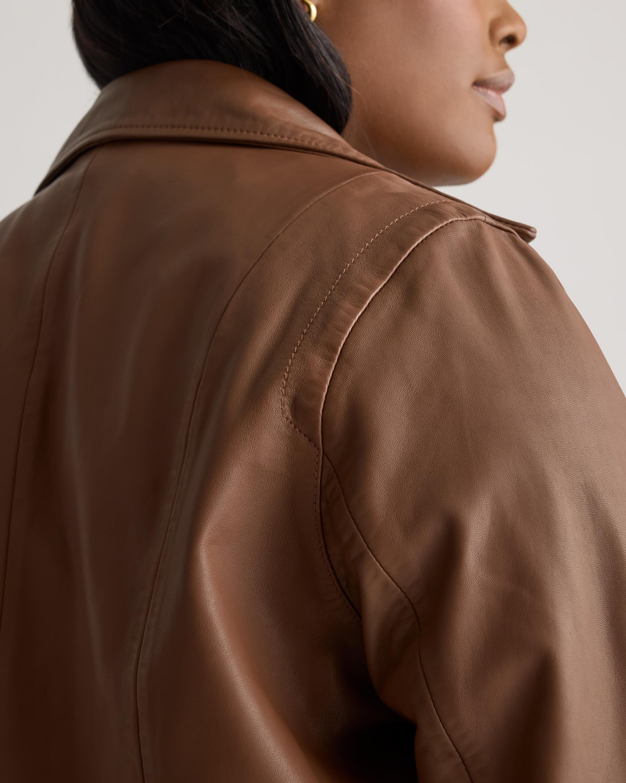 Quince | Women's 100% Washed Leather Biker Jacket Product Image
