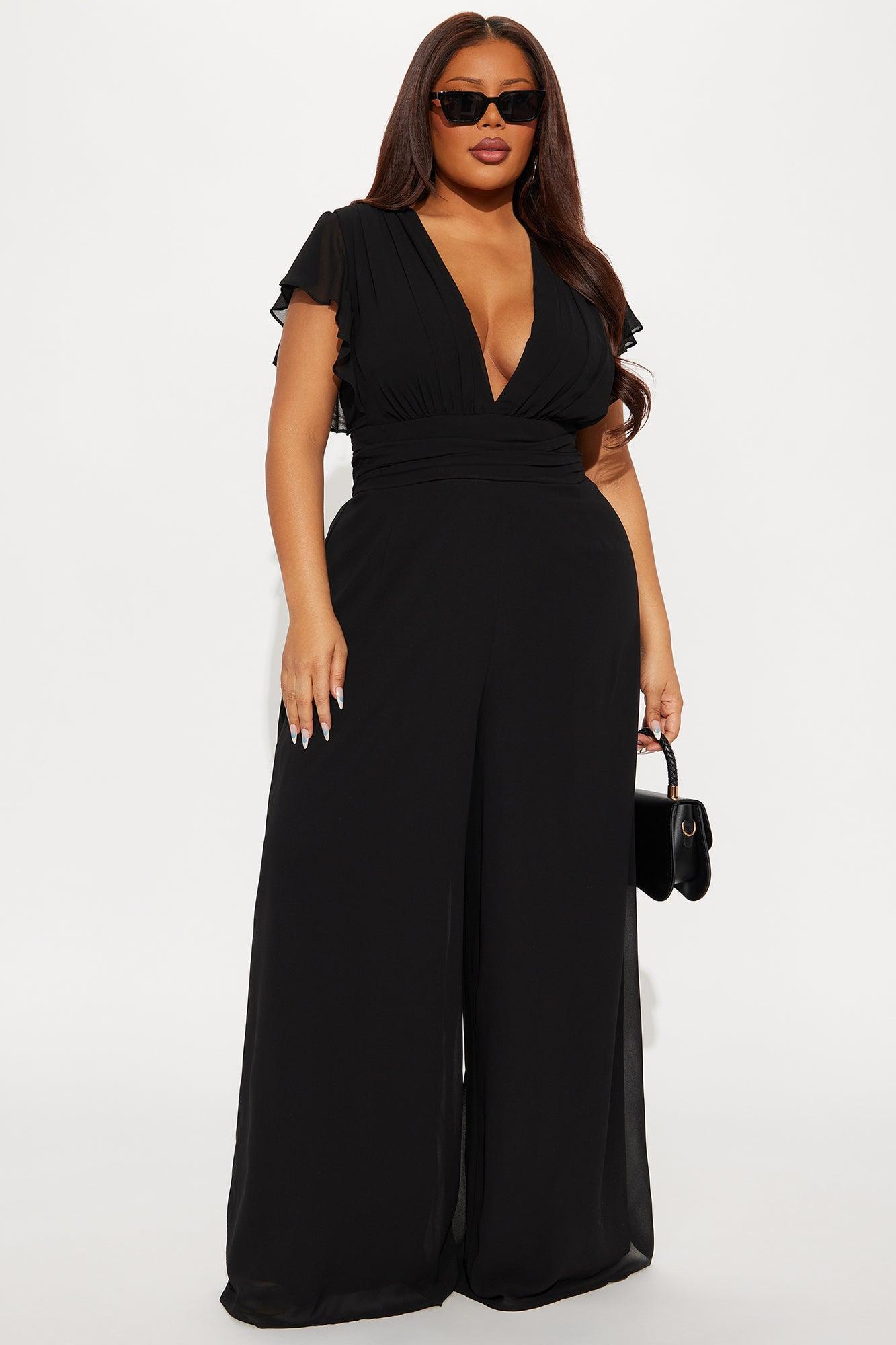 Salome Chiffon Jumpsuit - Black Product Image