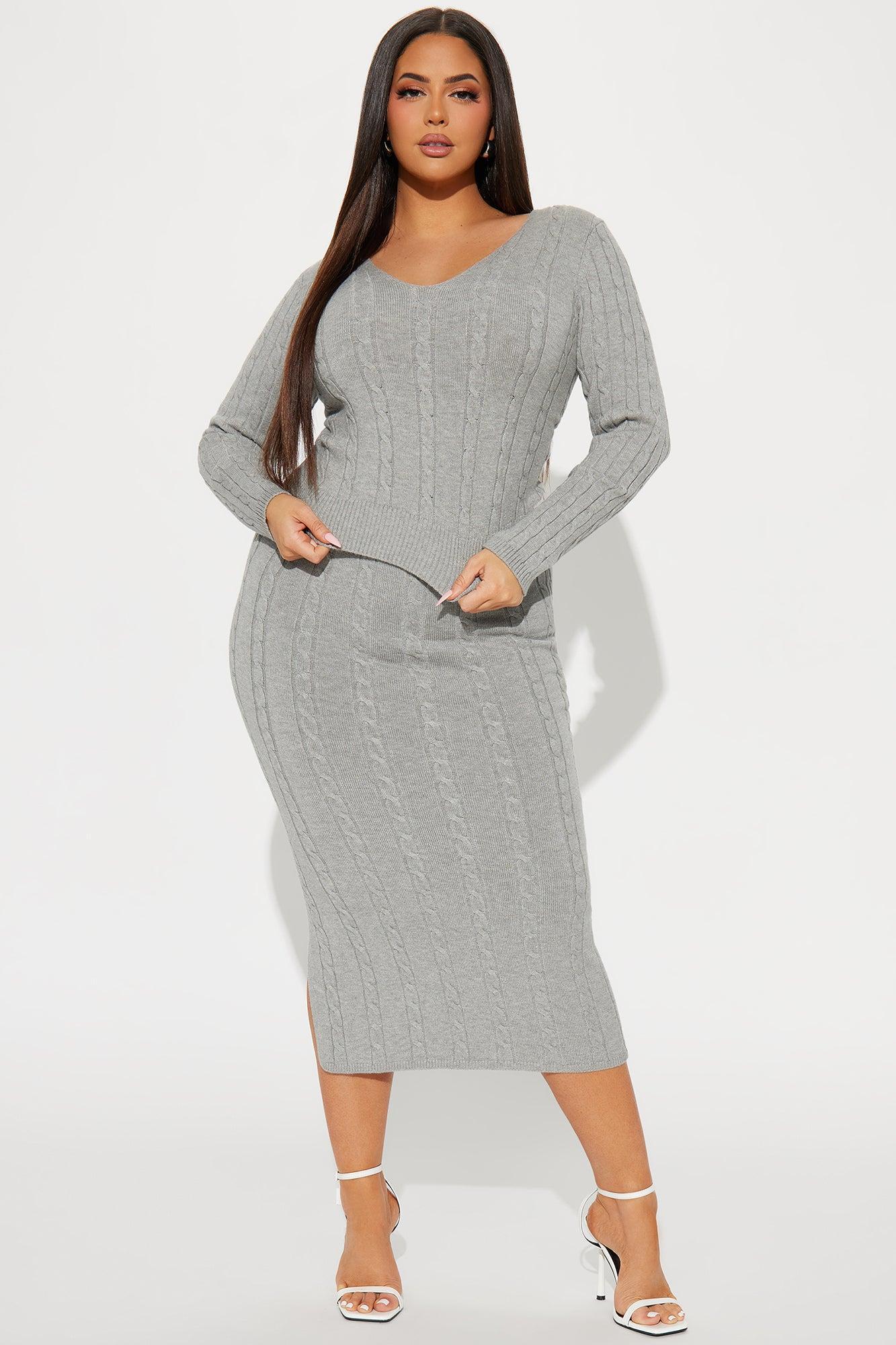 Better Than Your Ex Skirt Set - Heather Grey Product Image
