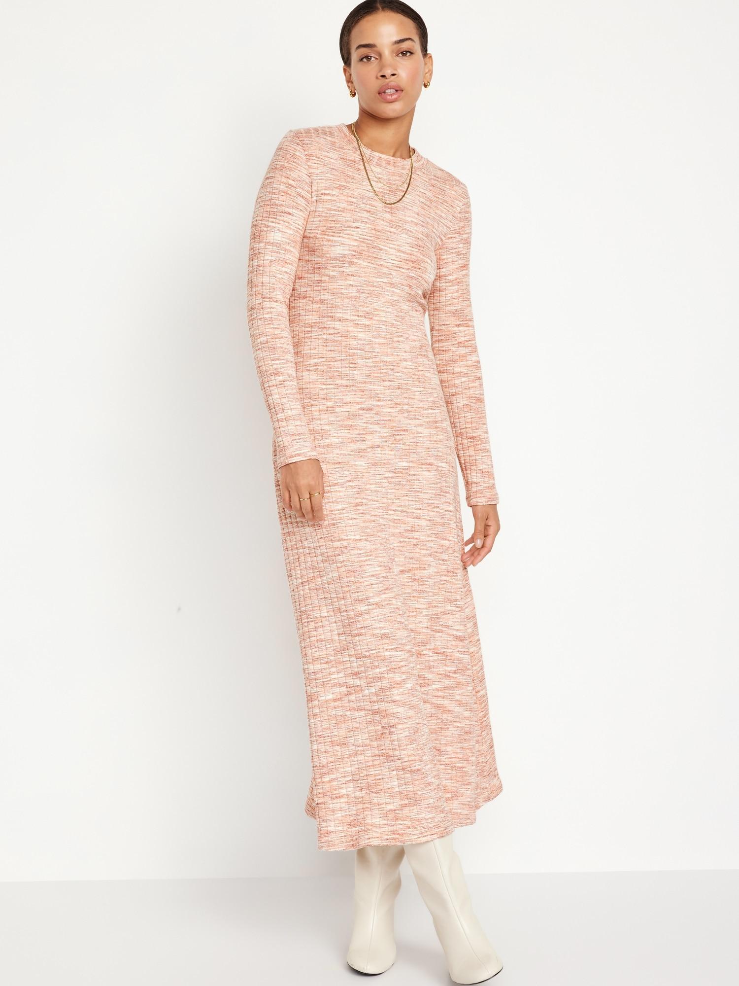 Fit & Flare Rib-Knit Maxi Dress Product Image