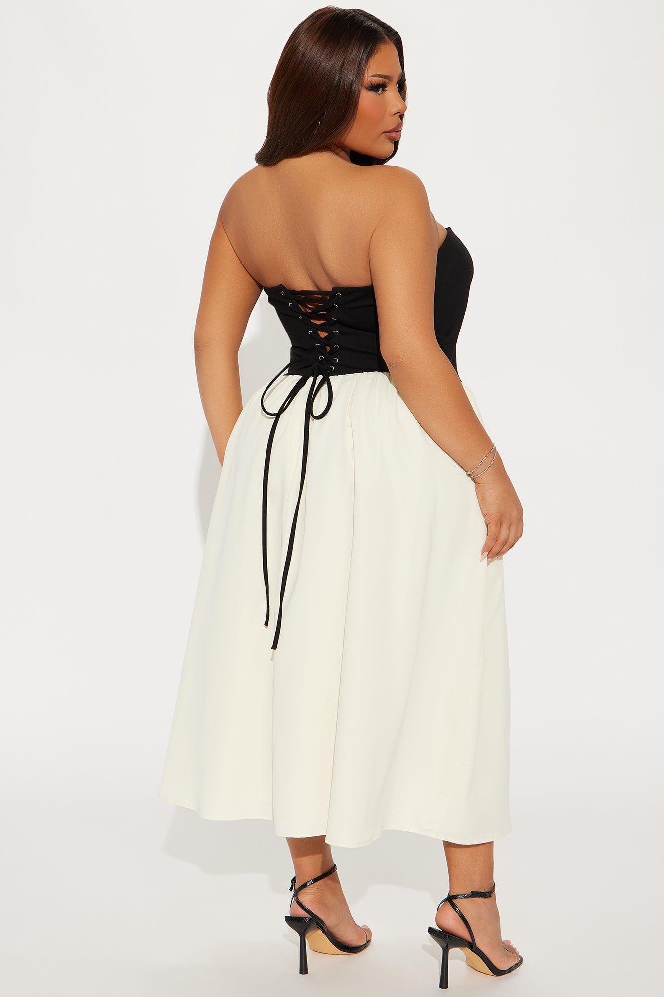 Gigi Strapless Midi Dress - Black/combo Product Image