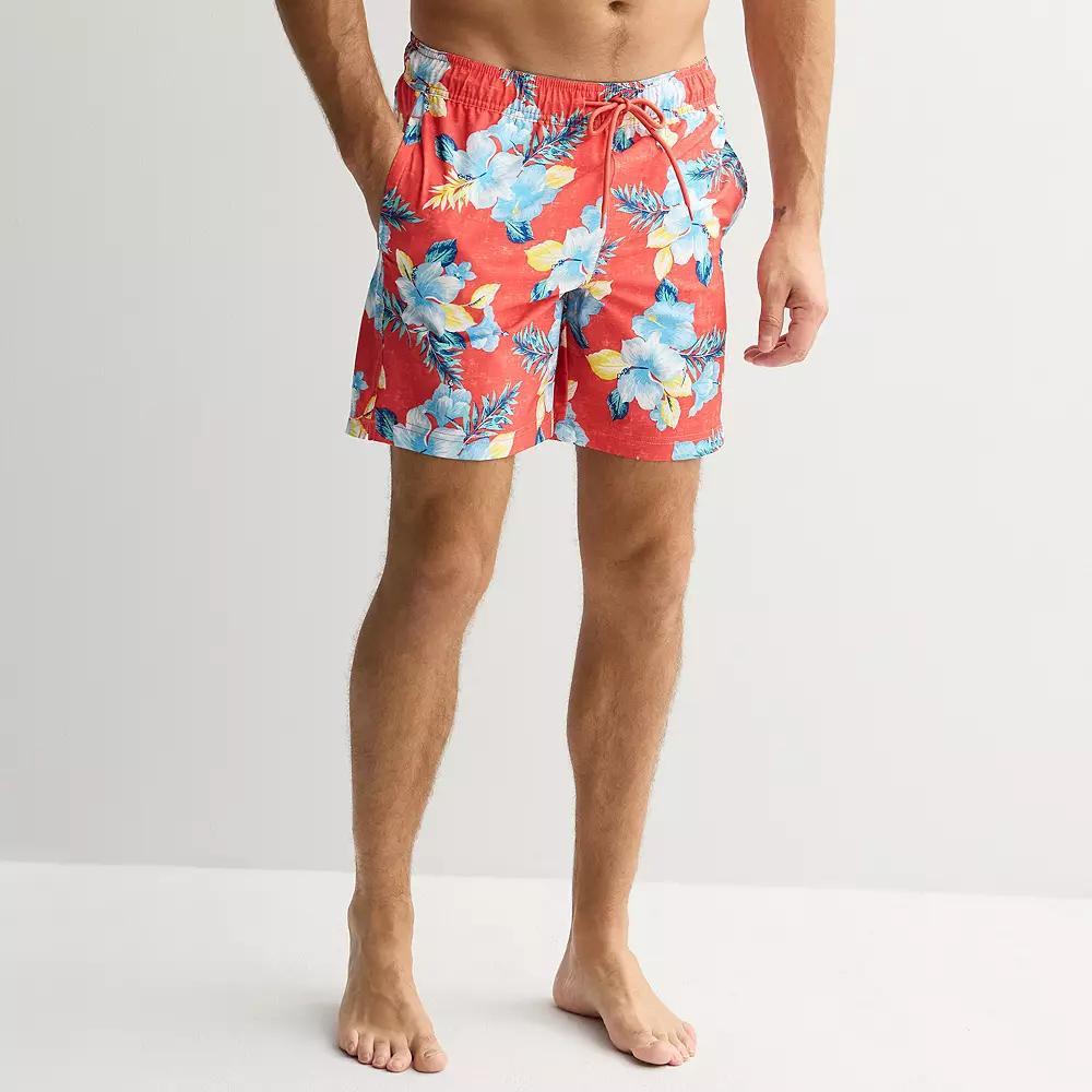 Men's Trinity Coast 7-Inch Swim Trunks, Size: Medium 7 INCH, Red Product Image