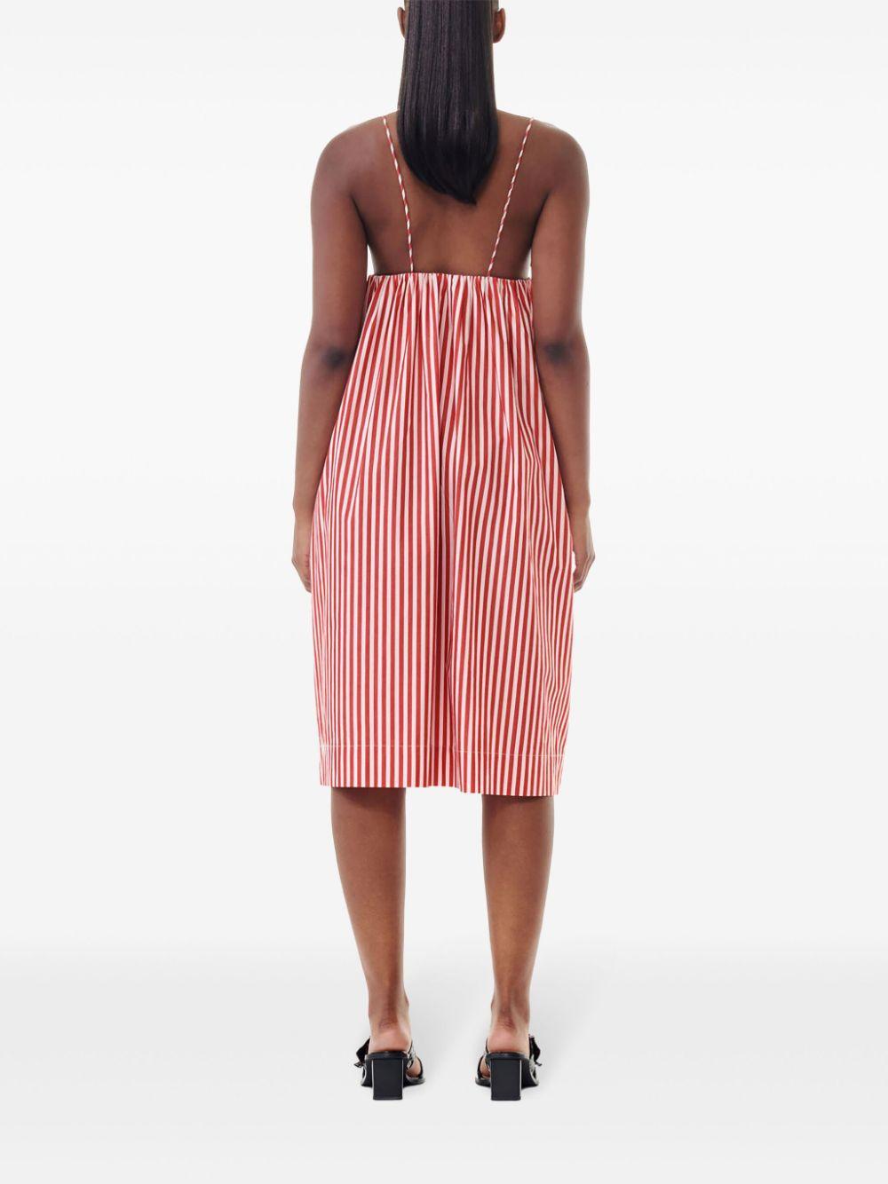 striped V-neck dress Product Image