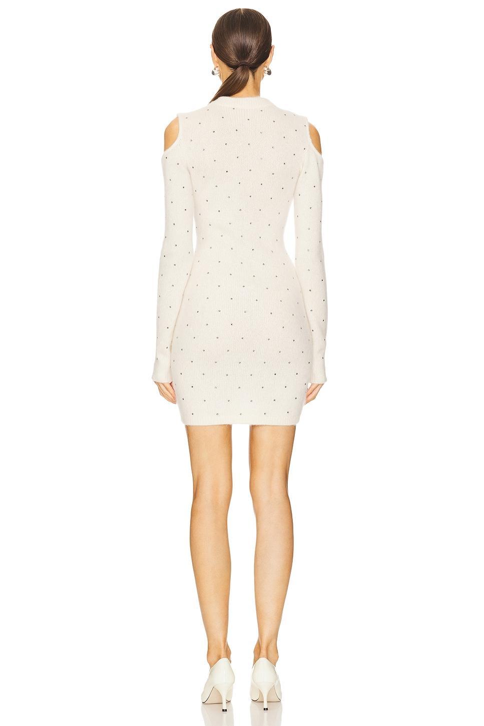 Rhinestone Knit Long Sleeve Mini Dress fleur du mal Product Image