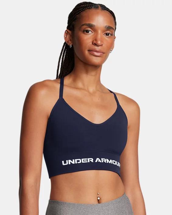 Women's Under Armour Vanish Seamless Low Long Sports Bra, Size: XL, Harbor Blue Product Image