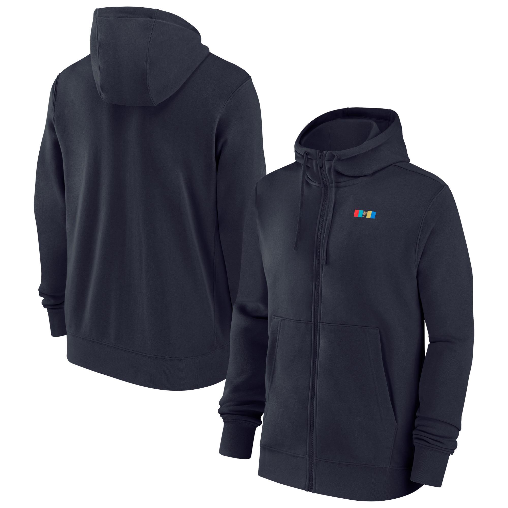 Mens Nike Navy Barcelona Club Team Full-Zip Hoodie Bar Blue Product Image