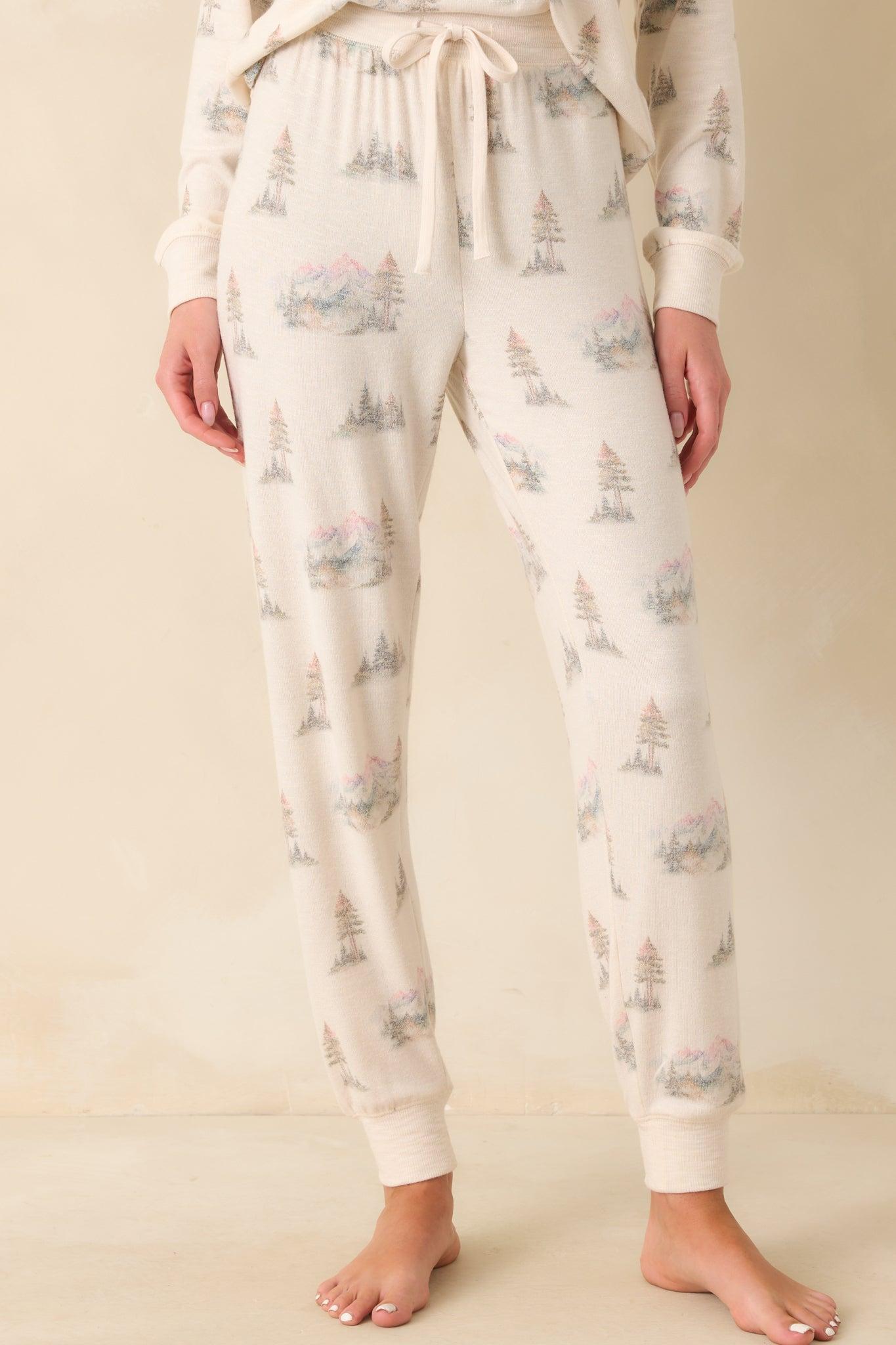 Z Supply Ivory Multi Print Overnight Road Trip Joggers Product Image