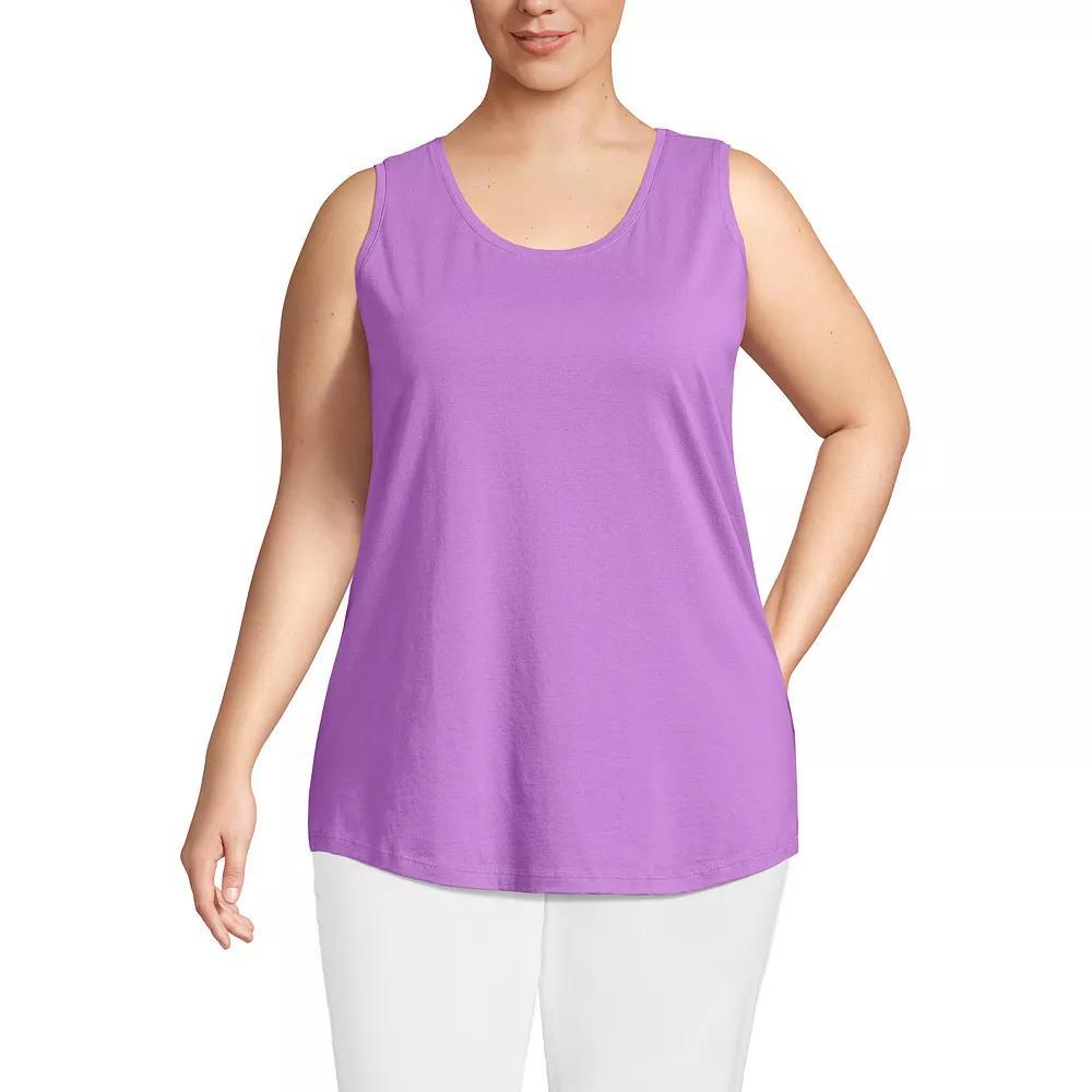 Plus Size Lands' End Scoopneck Tunic Tank Top, Women's, Size: 2XL, Limoncello Yellow Product Image