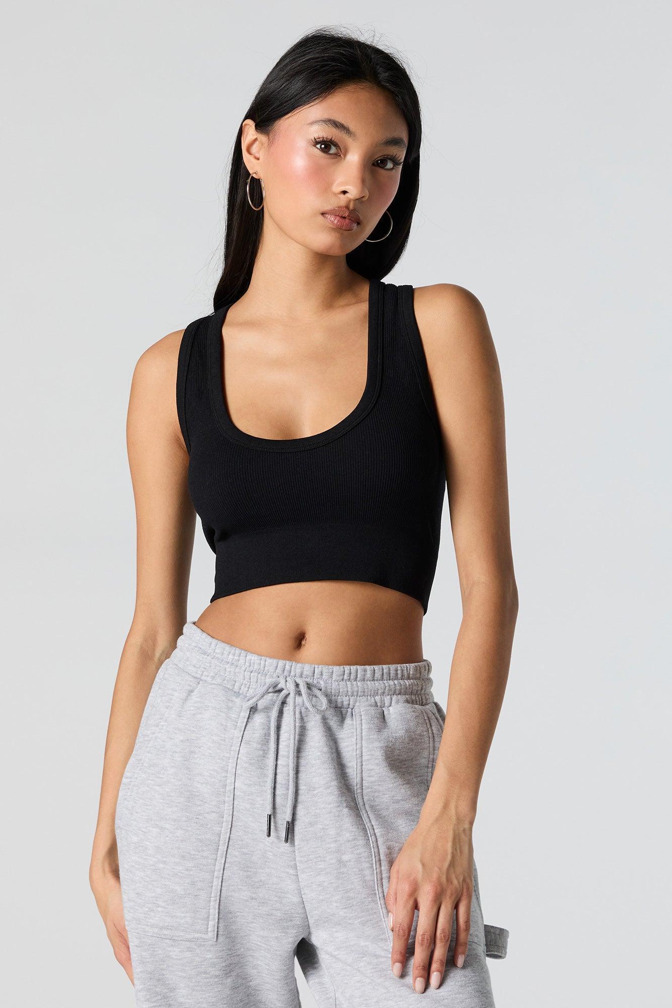Seamless Ultra Scoop Neck Cropped Tank Female Product Image