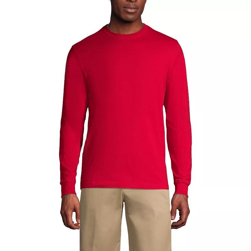 Men's Lands' End Essential Long Sleeve School Uniform T-shirt, Size: Medium, Red Product Image