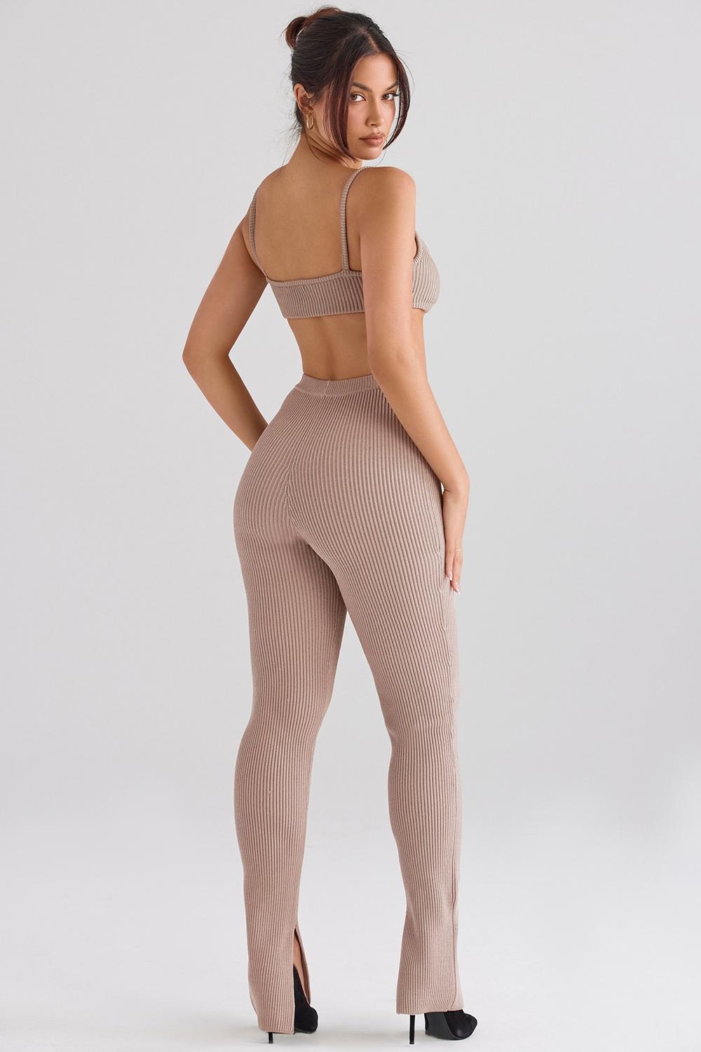 Mitzi  taupe ribbed knit leggings - sale Product Image