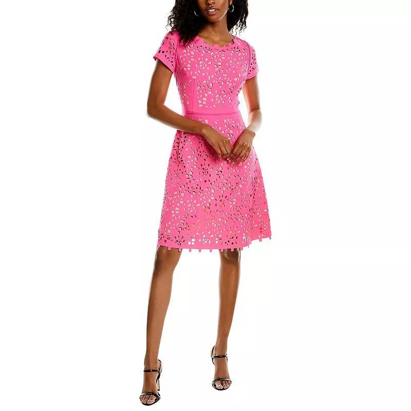 Women's Focus By Shani Cutout Fit & Flare Dress, Size: 2, Navy Beige Product Image