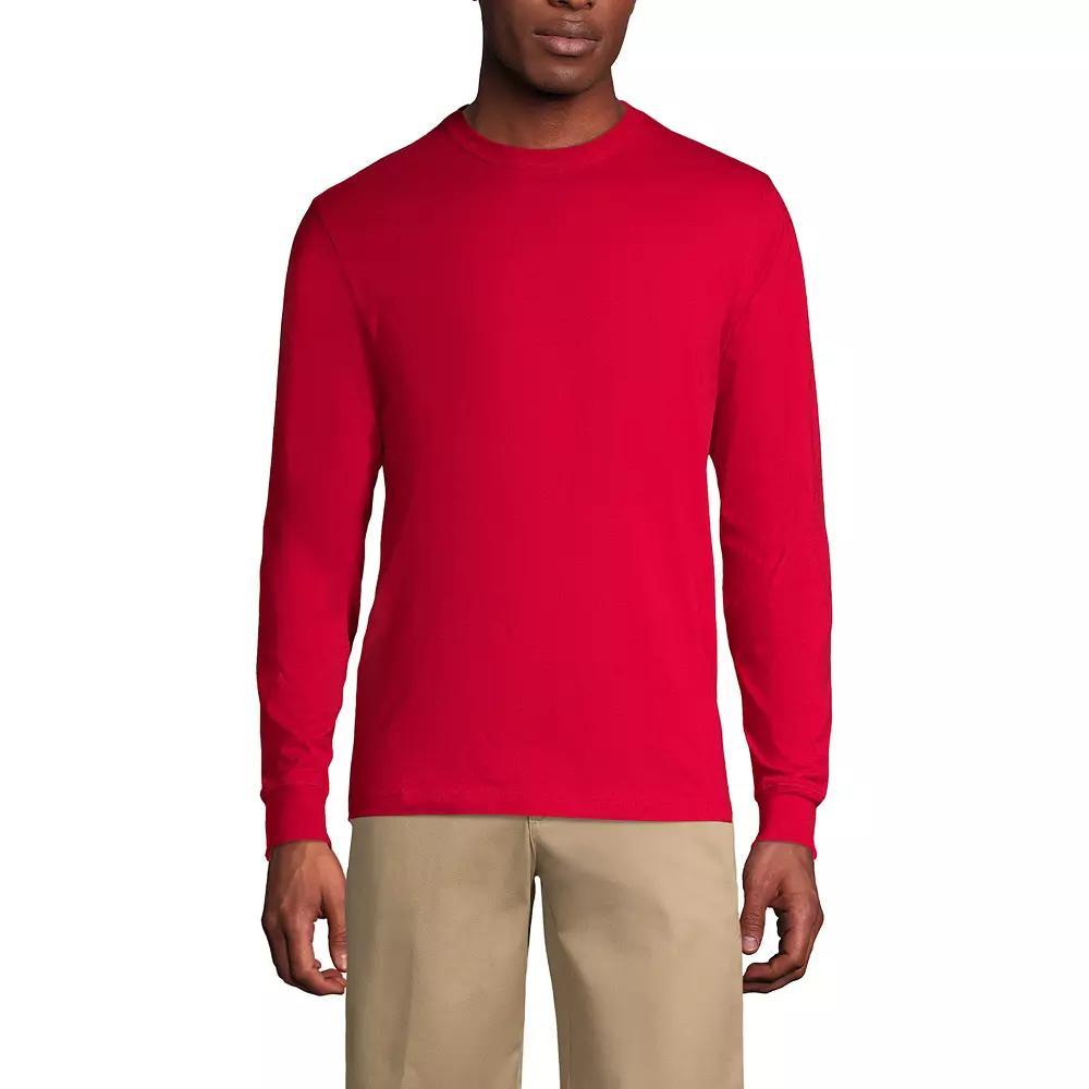 Men's Lands' End Essential Long Sleeve School Uniform T-shirt, Size: Medium, Red Product Image
